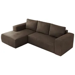 ECKSOFA TRENTINO L Braun Velvet - Links