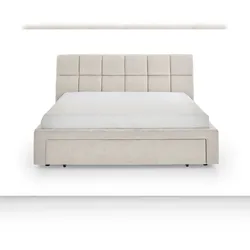 Meise Möbel Polsterbett Canyon 180x200 cm | Doppelbett | Bettgestell | Hundebett-Schubkasten inkl. Kissen | Strukturstoff Beige