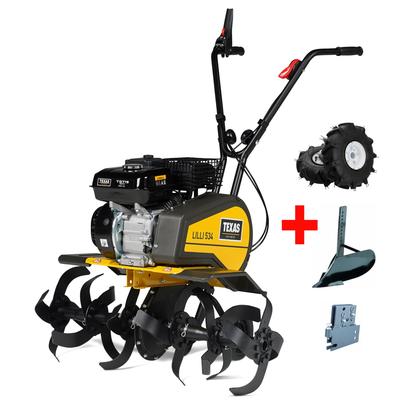Benzinmotorhacke TEXAS "SET 534TG", schwarz, Motorhacken, 4 kW/5,4 PS, mit Rückwärtsgang und Zubehör – kraftvoll und vielseitig