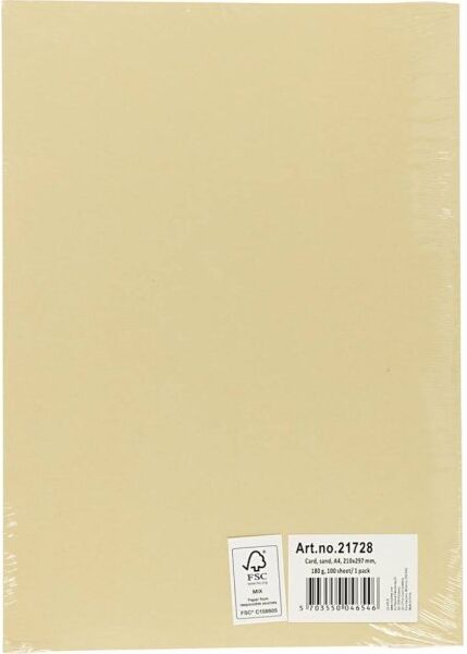 Karton Play Cut, A4, 180 G, Beige, 100 Ark