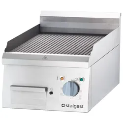 Stalgast Edelstahl Elektro-Griddleplatte als Tischgerät, 400x700 mm, gerillte Grillfläche, Serie 700 ND