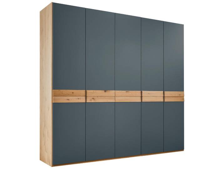 Dieter Knoll Drehtürenschrank Tizio, Eichefarben, Dunkelblau, Holz, Balkeneiche, furniert, 6 Fächer, 249.6x229.4x59.5 cm, in verschiedenen Größen erhältlich, Beimöbel erhältlich, Schlafzimmer, Komplette Schlafzimmer und Serien, Schlafzimmerserien
