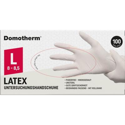 Domotherm Unt.Handschuhe Latex unsteril pf L weiß 100 St Handschuhe
