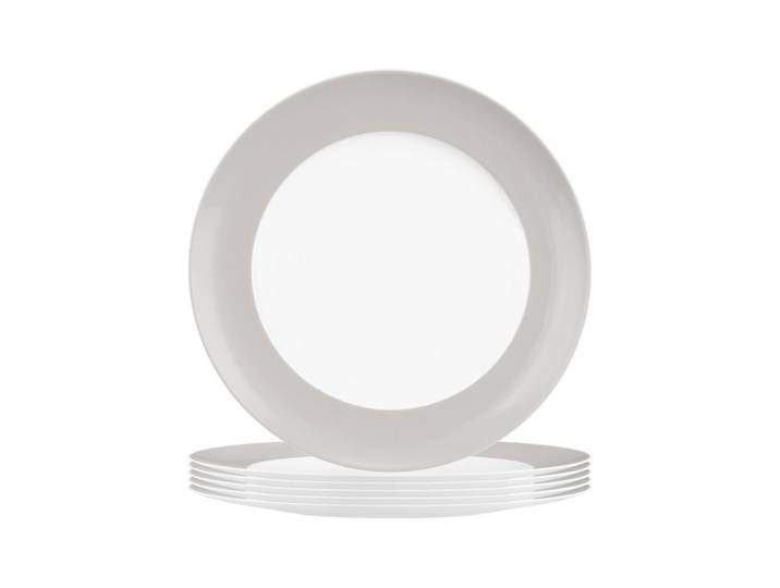 Seltmann Weiden Frühstücksteller Liberty Pure Colors New Grey ø 22,5 cm 6er Set, Grau, Keramik, Rund, Geschirr, Teller