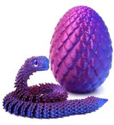 Uplift Essentials 3D Printed Articulating Snake With Rotating Egg Base style 1