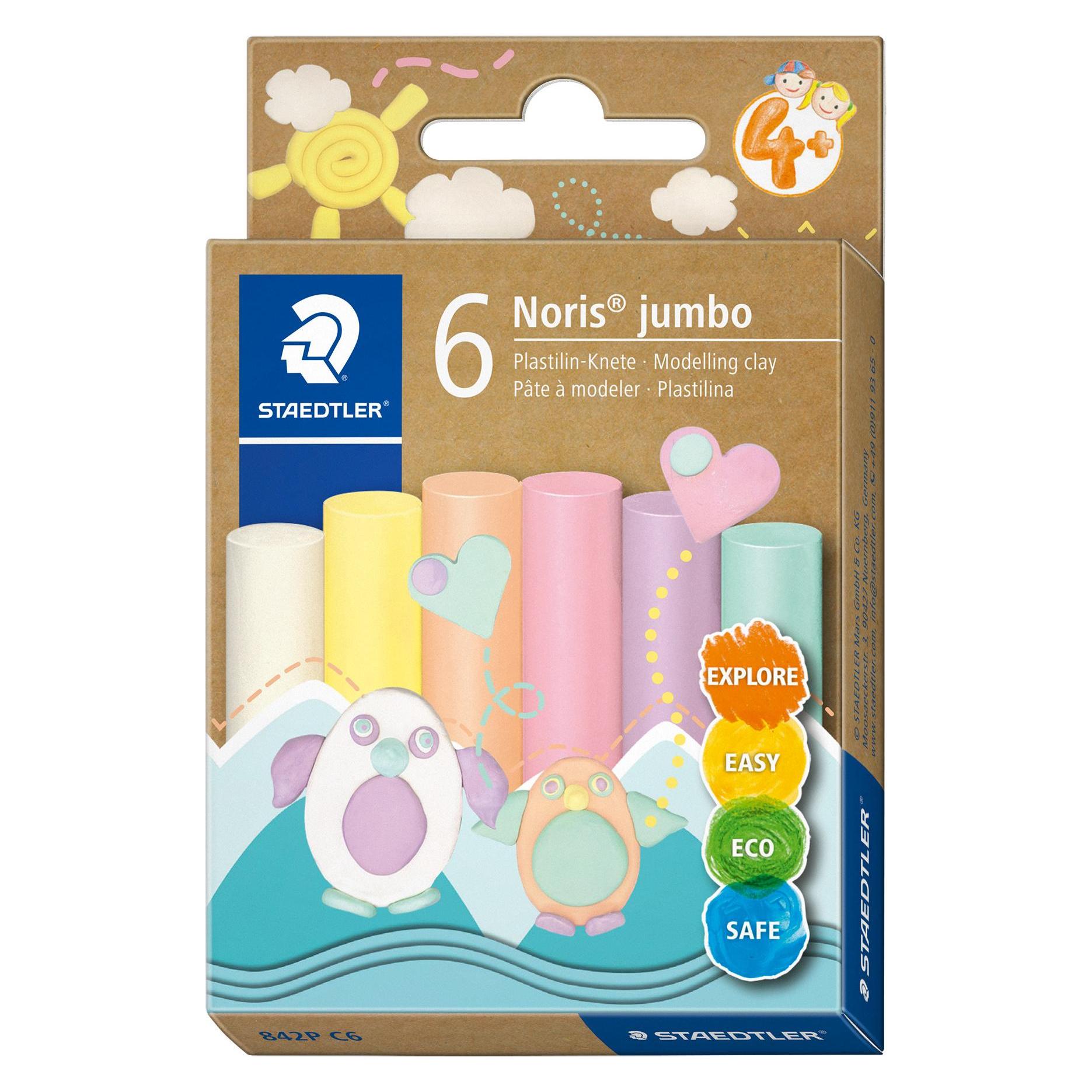 Staedtler Plastilin-Knetmasse pastell 6er mehrfarbig (842P C6)