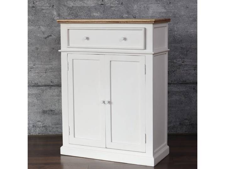 Kommode weiss 120cm hoch CRES massiv Highboard Landhaus Antik Design