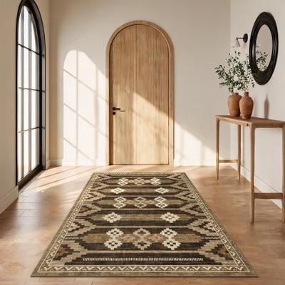 Garvee Boho Machine Washable Geometric Low Pile Area Rug