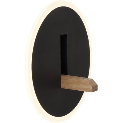 GLOBO LIGHTING LED Wandleuchte "AVERY", schwarz, Ø 20,5cm H: 3cm, Leuchten, Wandlampe/herunterklappbarer Kleiderhaken/Flur/Garderobe, LED Wandleuchte