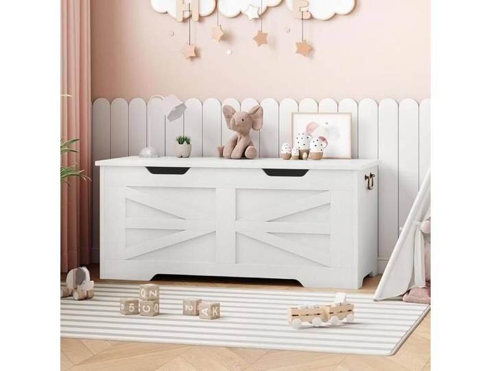 Banc rangement 39 4in bois massif blanc