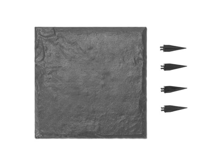 VEVOR Pierres de Marche Jardin\, 4 PCS\, Dalles de Pas Jardin\, 39\,5x39\,5 cm\, Aspect Pierre Naturelle en Résine PC ABS\, avec Piquets de Sol\, Pavés pour Allée Chemin Extérieure\, Pelouse\, Terrasse\, Gris