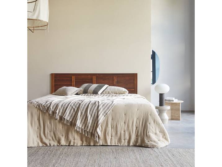 Bettkopfteil aus massivem Akazienholz 180 cm Loggia - Braun - Acacia