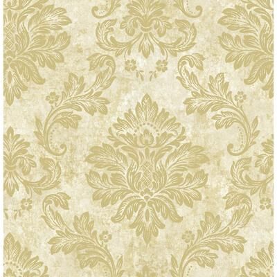 Seabrook Designs Villa Leaf Damask Unpasted Wallpaper