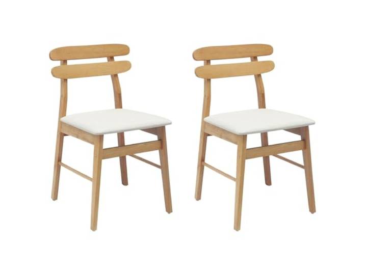 KGHERMDF Esszimmerstuhl 2er Set Massivholz Kautschukbaum Hell Vintage Design, Lackiertes Finish, Sitzkissen, Vielseitig für Wohnzimmer, Pflegeleicht