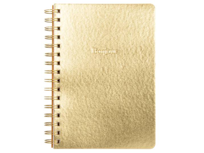 Notizbuch mit goldenen Spiralen