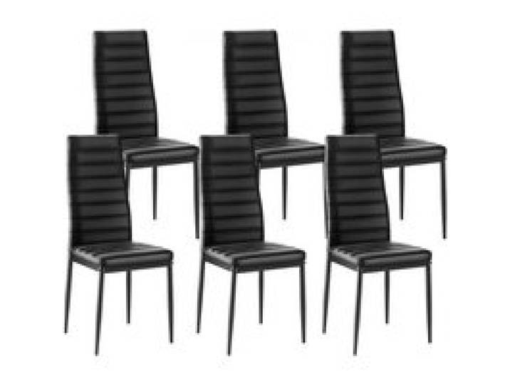 VEVOR moderner Esszimmerstuhl (6 Stk.) eleganter gepolsterter Leder-Beistellstuhl (136 kg belastbar) für Esstische, platzsparender Küchentischstuhl mit dicken Kissen & Metallbeinen, Weiß Cafeteria