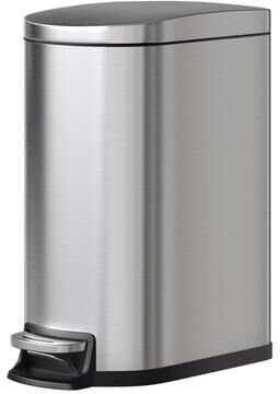 Garvee 13 Gal/50L Metal Kitchen Trash Can, Step-On Stainless Steel, Rustproof, Soft Close, Removable Inner Bucket, Odor Control