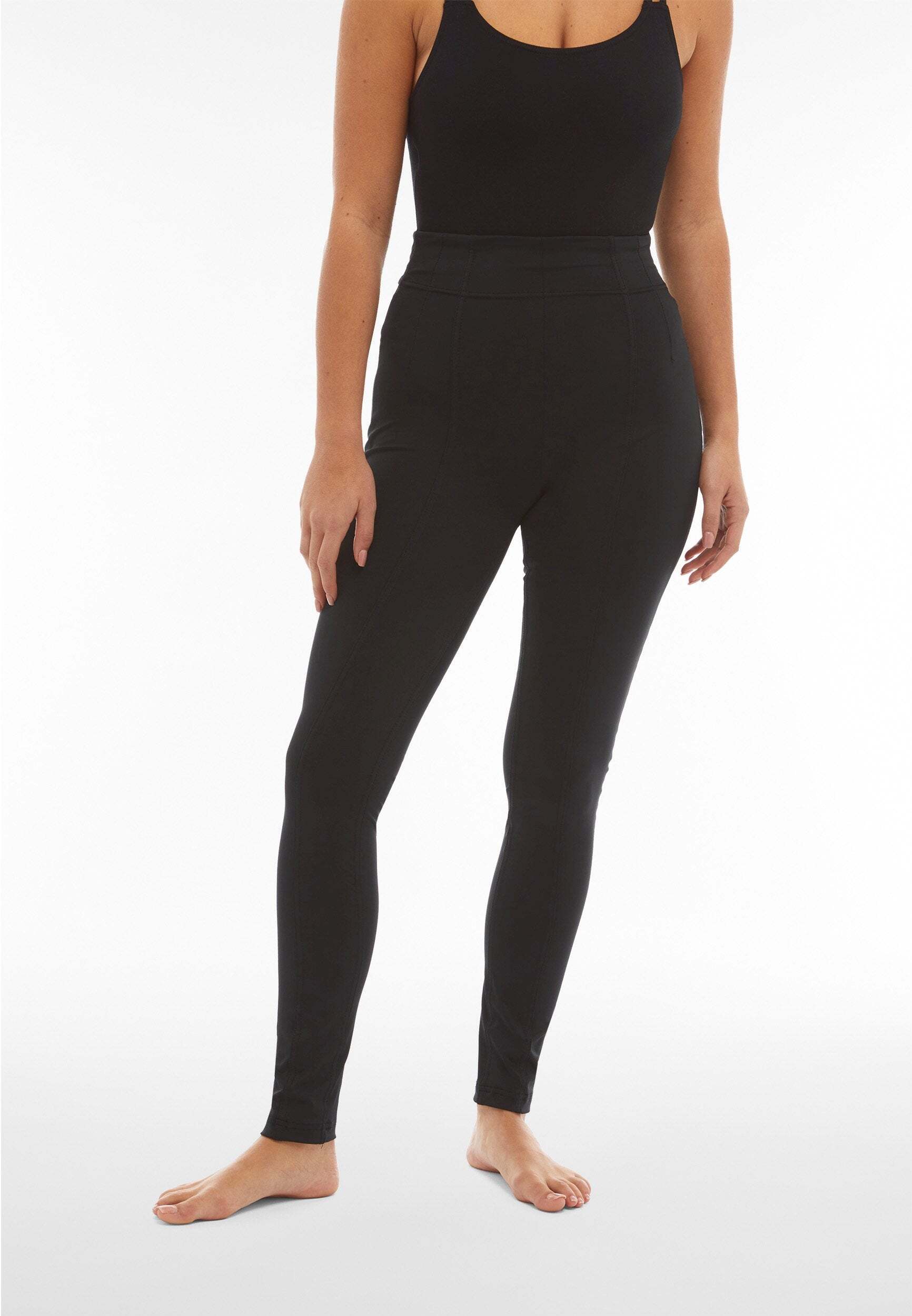 Jeggings FREDDY "Leggings NOWY1SHS406REC", Damen, Gr. L, EURO, schwarz, Obermaterial: 78% Polyester PES. 22% Elasthan EL., Hosen Jeggings schwarz L, EURO