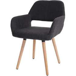 Esszimmerstuhl MCW-A50 II, Stuhl Küchenstuhl, Retro 50er Jahre Design ~ Textil, dunkelgrau
