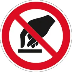 Aufkleber Berühren verboten ISO 7010, Folie, Ø 200 mm
