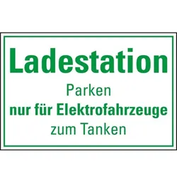 Schild I Hinweisschild Ladestation Elektrofahrzeug, Kunststoff, 300x200mm