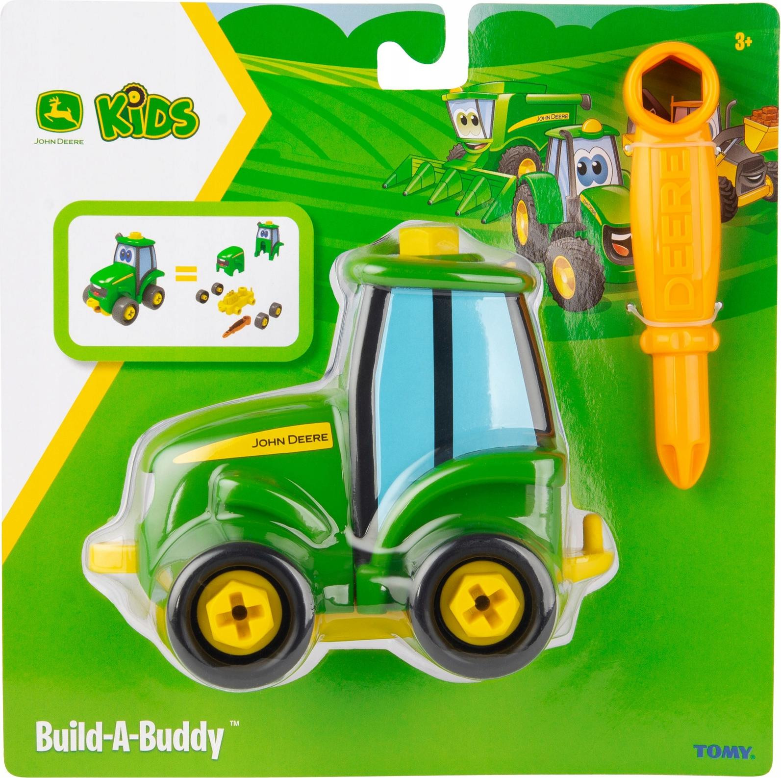 Tomy John Deere Build-A-Buddy Tractor voor kinderen, groen/geel