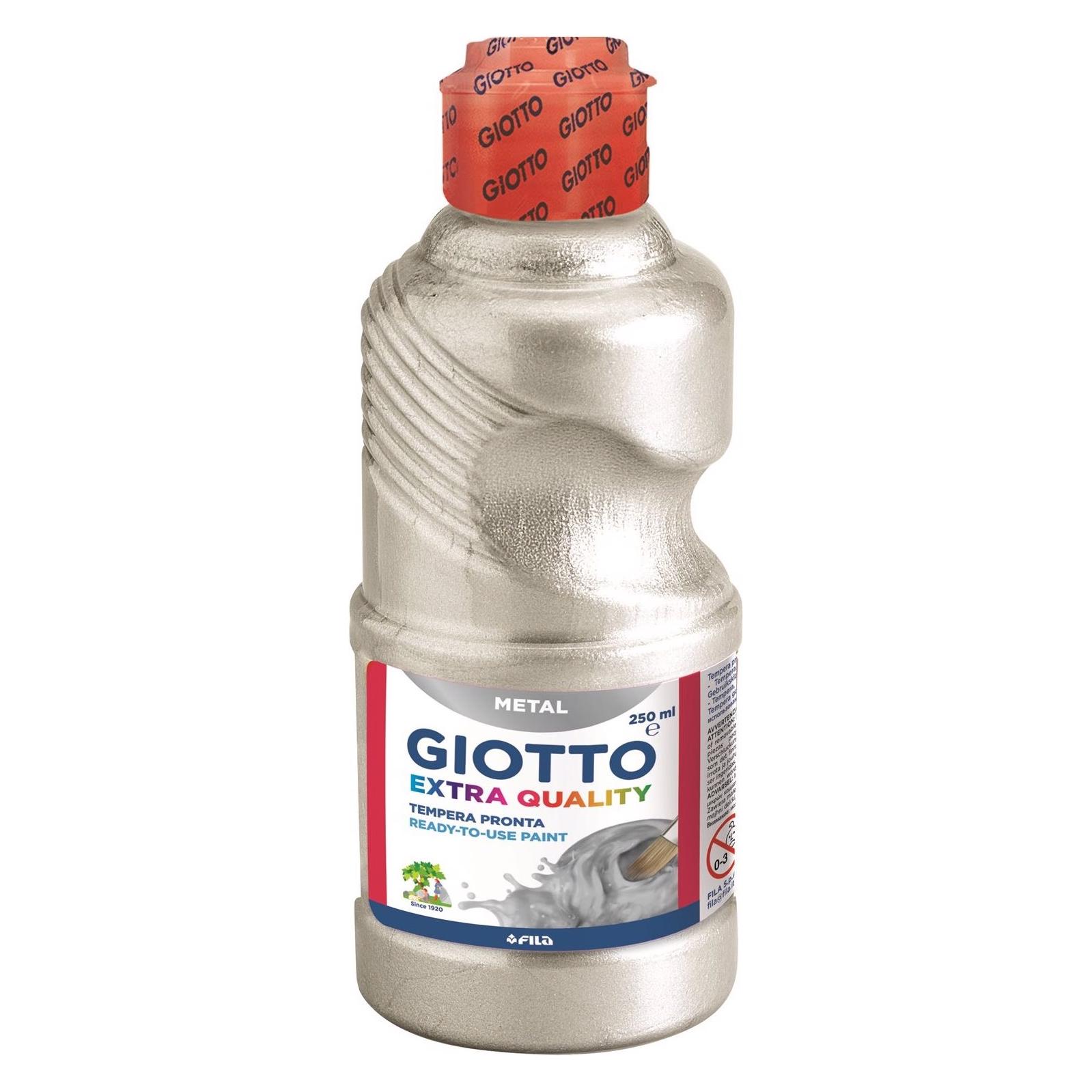 Giotto Extra Quali, Malfertige METALLIC Temperafarbe höchster Qualität, 250 ml silber (F53140200)