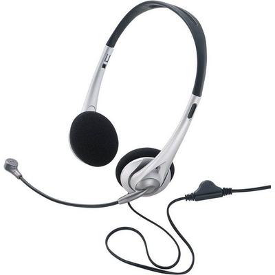 Renkforce On Ear Headset kabelgebunden Stereo Schwarz, Silber Lautstärkeregelung Computer -
