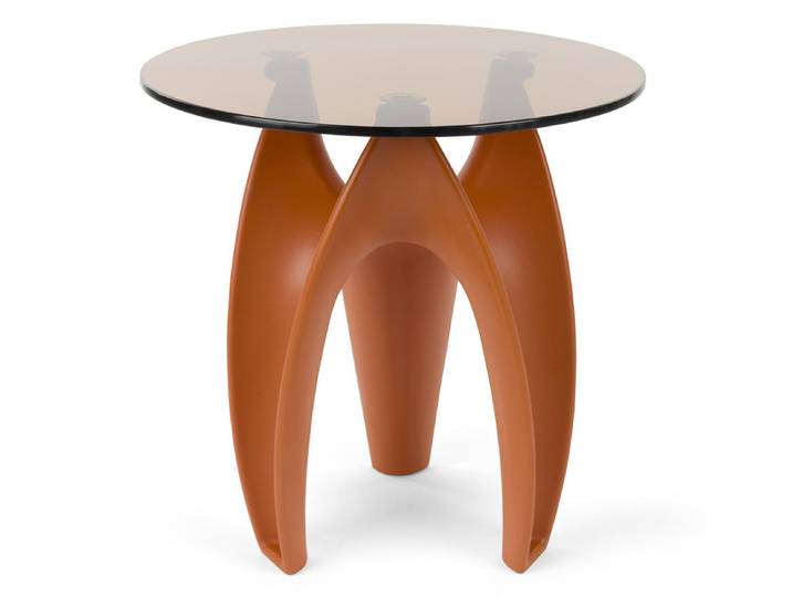 Beistelltisch Silvano – aus Sicherheitsglas in Orange - Orange - Luxusbetten24