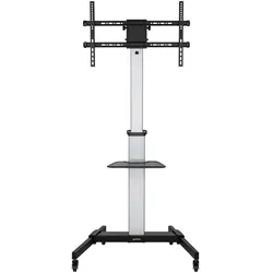 Manhattan Multimedia TV-Ständer (50 kg, 37" - 86"), TV Ständer, Schwarz, Silber