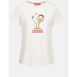 Derbe T-Shirt Brötchenmöwe Damen Weiß GOTS Organic