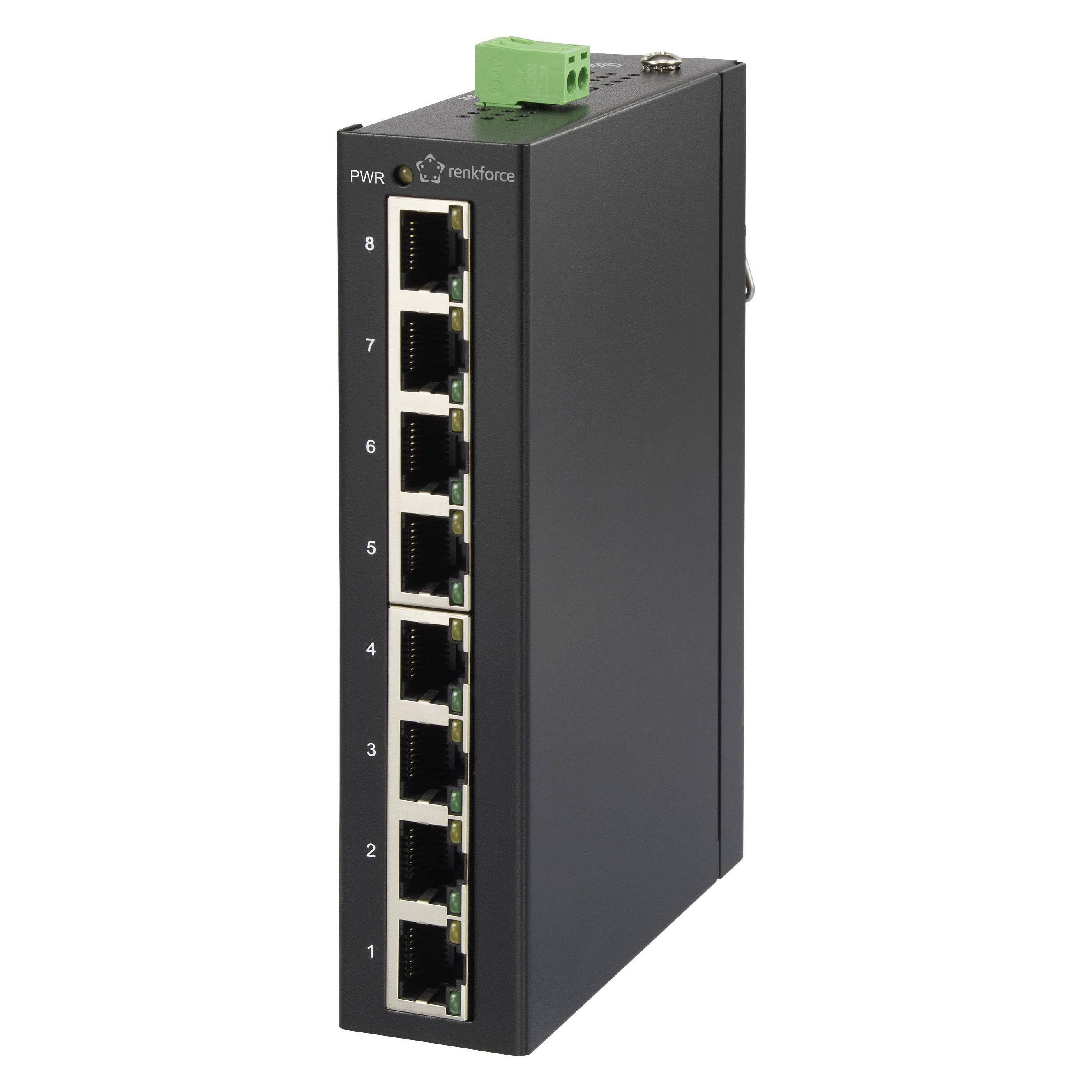 Renkforce 8 Port Fast Ethernet Switch für Hutschiene (8 Ports) (RF-3394868)
