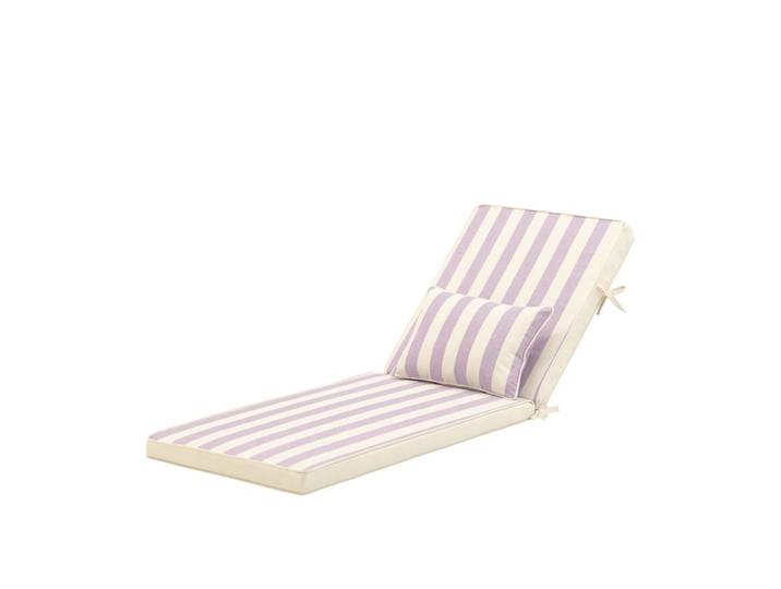 Pack 2 coussins à rayures avec petit coussin pour chaise longue violet