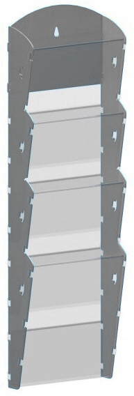 B2B Partner Wand-Plastikhalter für Prospekte - 1x4 A5, grau
