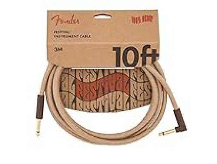 Fender Festival Câble Instrument Chanvre Droit/Angle Naturel 3M