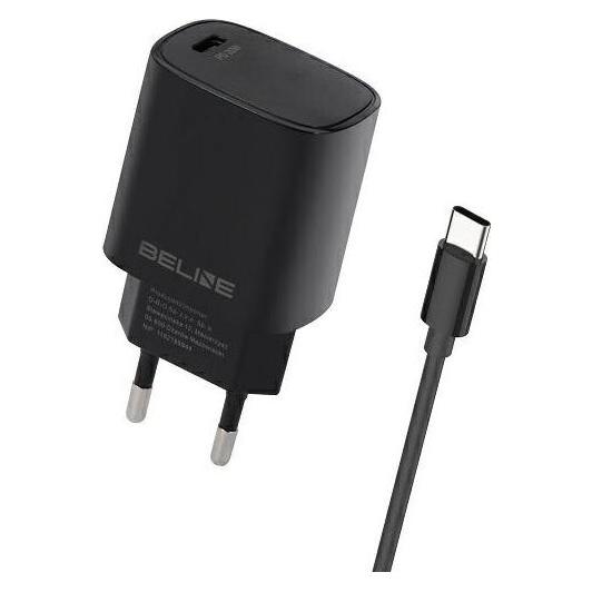 Beline Ład. siec. 1x USB-C 20W + kabel USB-C czarna /black PD 3.0 BLNCB20C (20 W, 1 Port) (Beli02164)