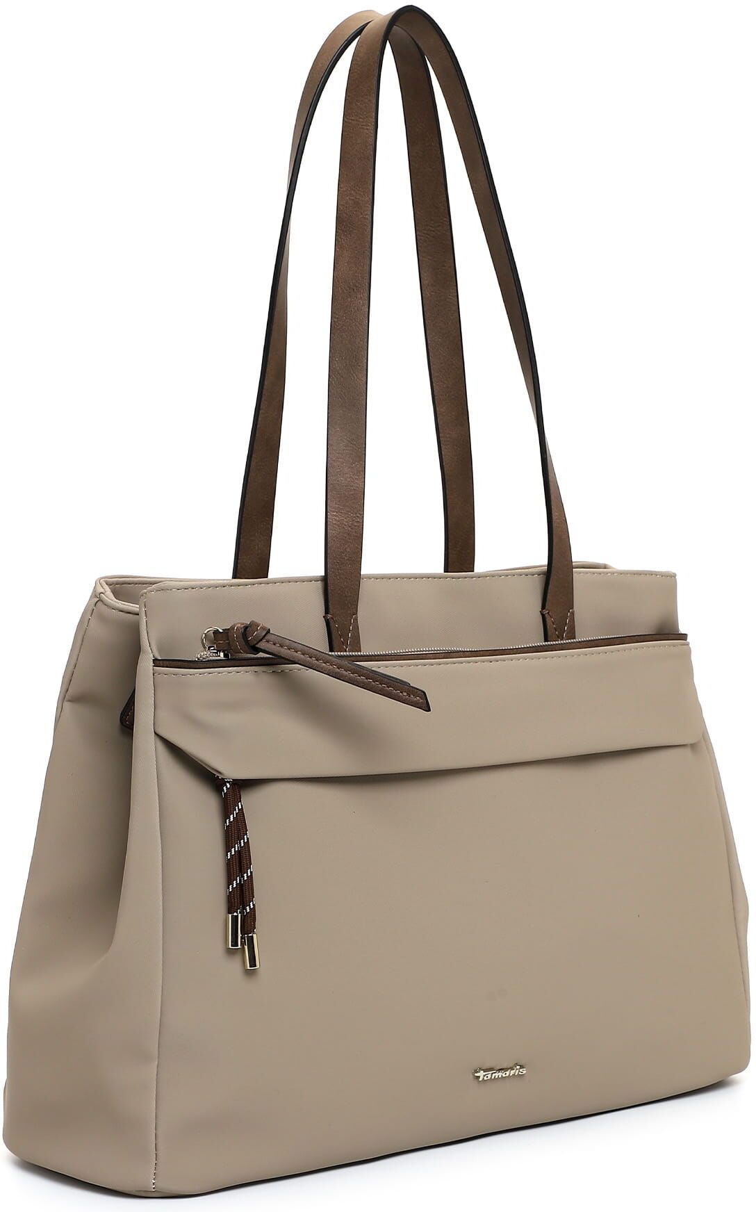 Shopper TAMARIS "Shopper TAS Margitta", Damen, Gr. B/H/T: 39cm x 27cm x 13cm 0, beige (sand 420), Polyester, Taschen Shopper