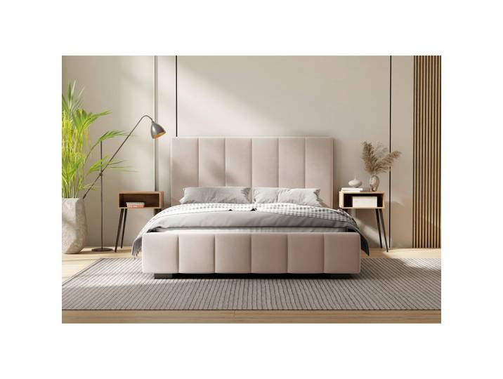 Boxxx Polsterbett, Beige, Kunststoff, Birke, Schichtholz, 200x200 cm, gepolstertes Kopfteil, in verschiedenen Größen erhältlich, Schlafzimmer, Betten, Polsterbetten