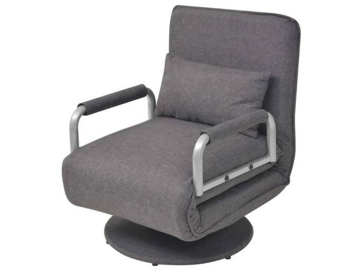 Fauteuil pivotant et canapé-lit Gris foncé Tissu