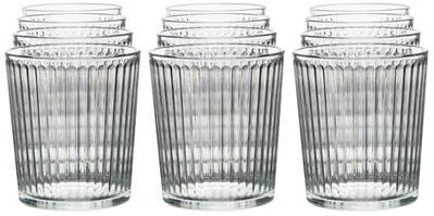 Gibson Home 12 Piece 13.5 Ounce Embossed Glass Double Old Fashion Set