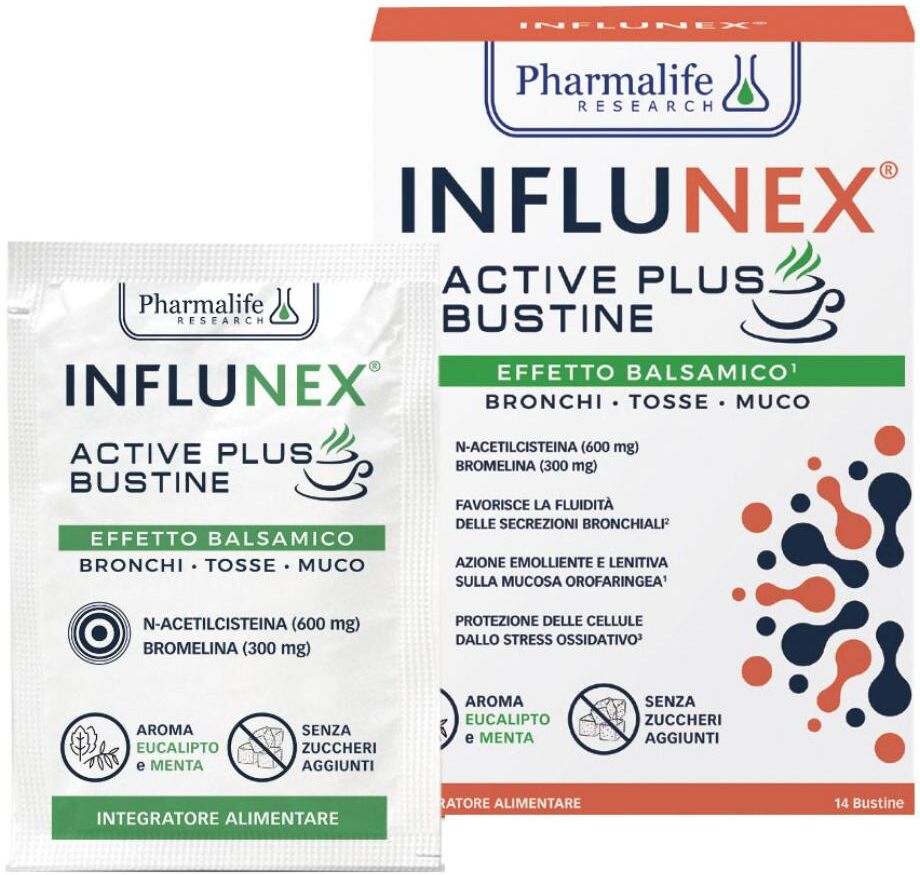 PHARMALIFE RESEARCH Srl INFLUNEX ACTIVE PLUS, 14 bustine da 4 g