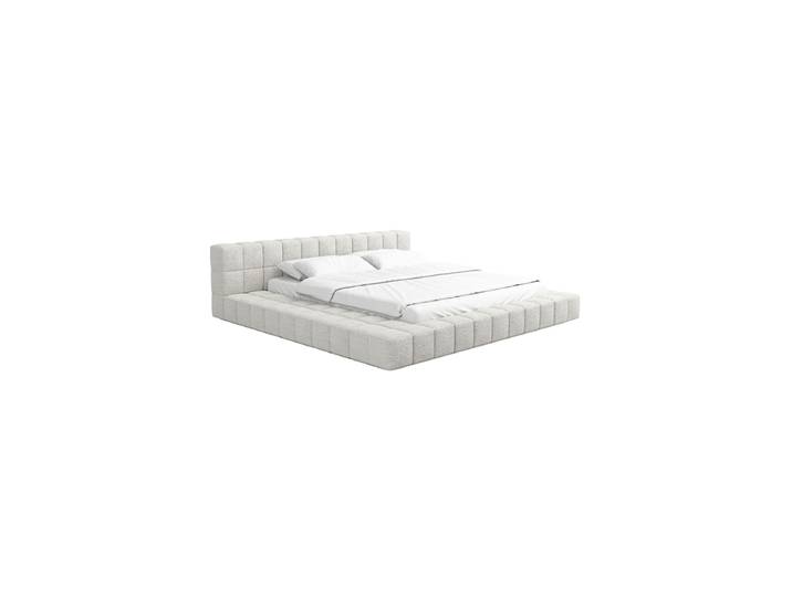 Design Polsterbett „Sora“ mit Ablagefach, Bouclé Weiss BLOOMINGLOFT Collection