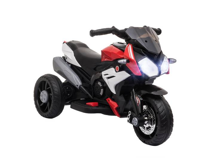 Homcom Kinder Elektromotorrad Kindermotorrad Kinderfahrzeug 3km/h, Rot, Schwarz, Metall, Kunststoff, 42x52x86 cm, Freizeit & Co, Gartenspielzeug, Kinder-Elektrofahrzeuge