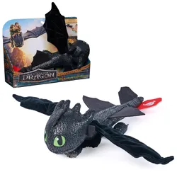 Drachenzähmen leicht gemacht - Plüsch-Drache Ohnezahn mit Gleit- und Grifffunktion, 30 cm lang