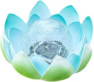 Outdoor Solar Garden Lights Waterproof Crack Glass Ball Lotus Light, Solar Powered Decorative Flower Lamp, 600mAh For Garden Yard Decor blue
