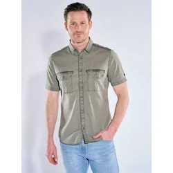 engbers Herren Sportives Hemd im Safari-Look Grün regular uni Kent-Kragen - L