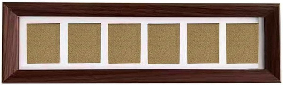 Houten Collage Fotolijst voor Muurdecoratie met Vijf Foto's, Houtkleur, 32 x 12 cm
