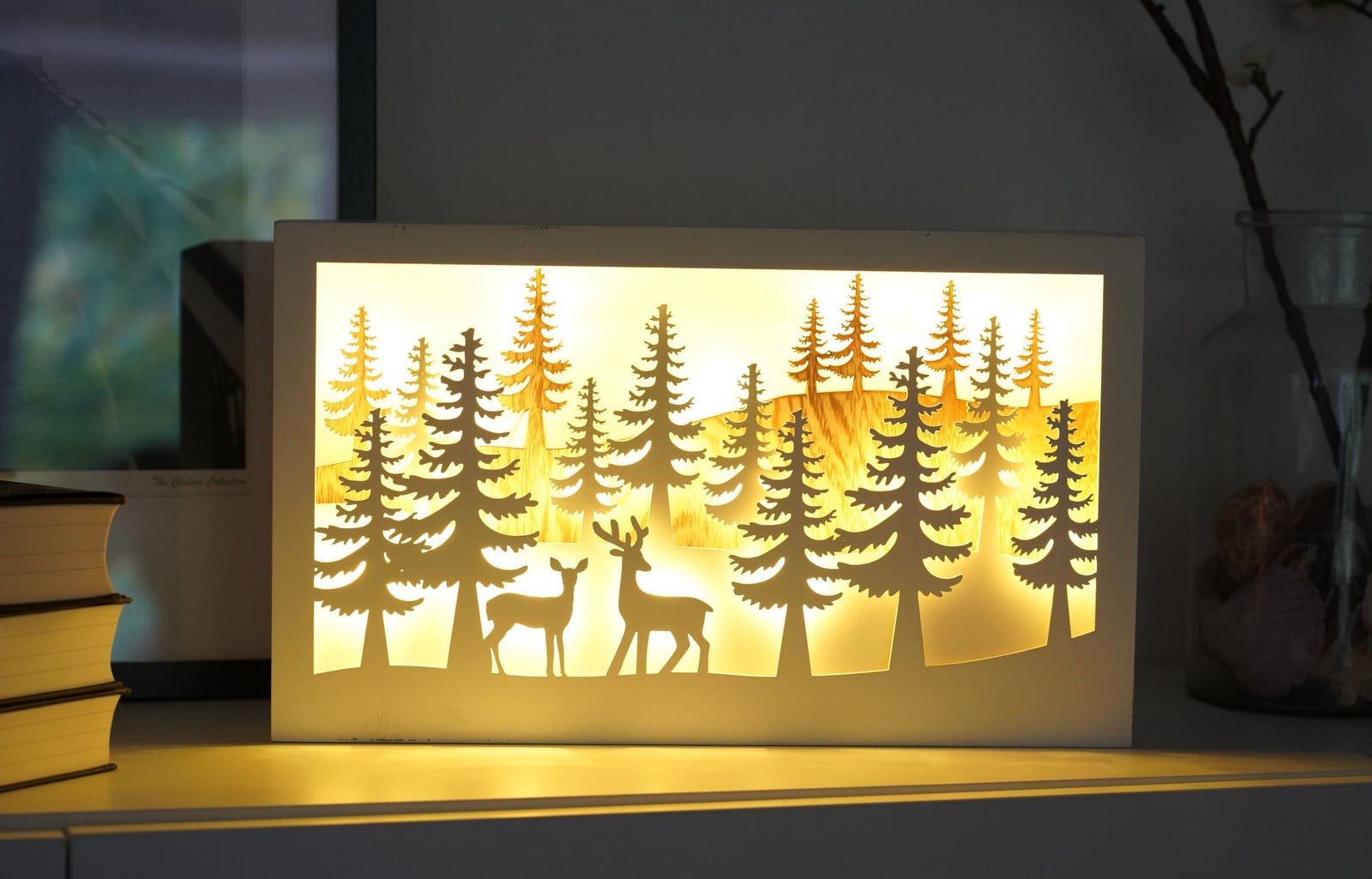 Spetebo LED-kerstdecoratie Winterbos 40 x 24 cm
