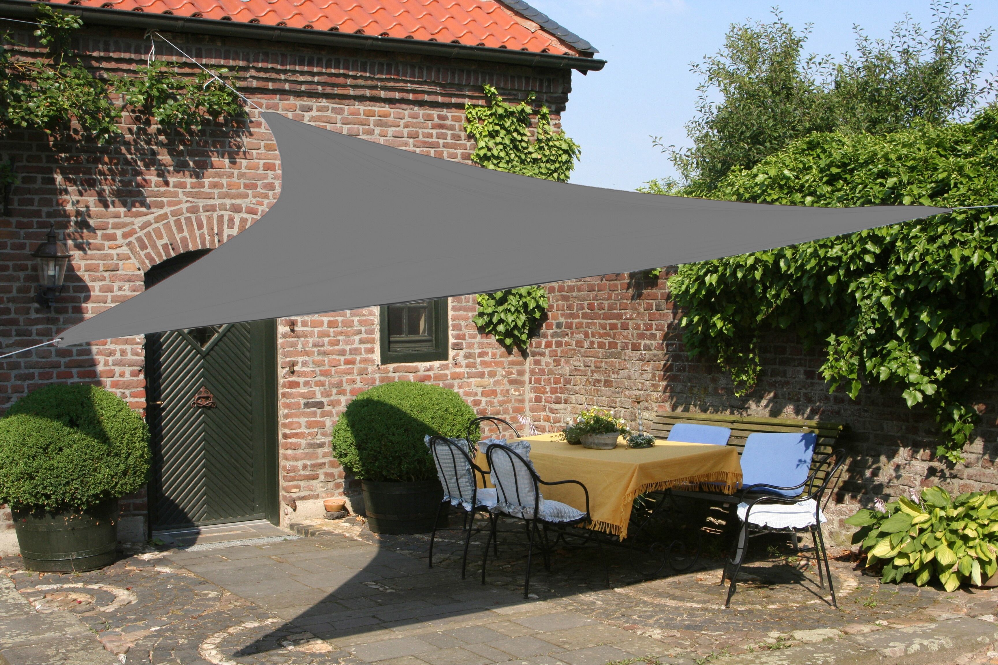 Sonnensegel FLORACORD, grau (anthrazit), B:360cm T:360cm, Polyester, Sonnensegel, Sonnensegel, Schenkellänge: 360 cm