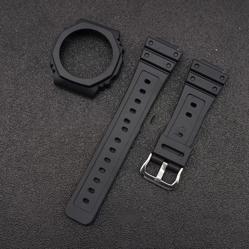 INF Schwarzes TPU-Uhrenarmband für Casio GA-2100/2110